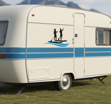 Sticker camping car duo de paddleboard actif - TenStickers