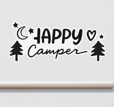 Sticker camping car heureux campeur - TenStickers