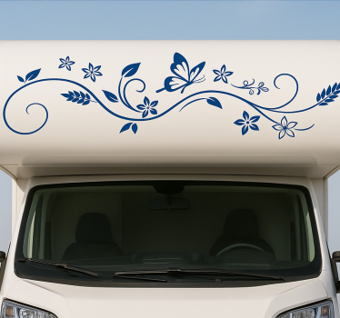 Sticker camping car motif de papillon céruléen - TenStickers