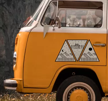 Sticker camping-car nature Géométrique - TenStickers