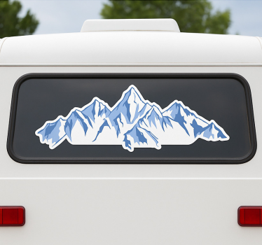 Sticker camping car paysage de montagne - TenStickers