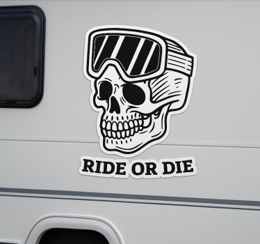 Sticker camping car rouler ou mourir - TenStickers
