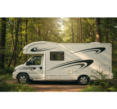 Sticker camping car swoosh moderne - TenStickers