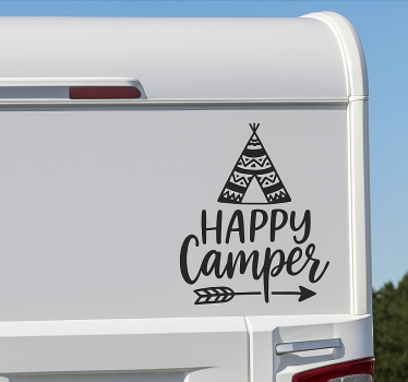 Sticker camping car tipi style bohème - TenStickers