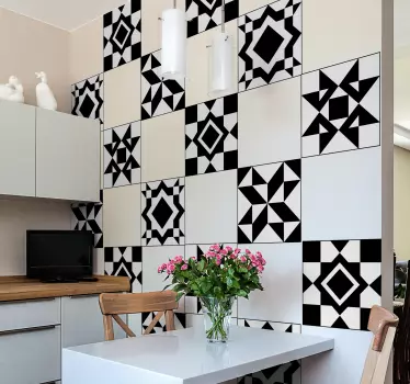 Sticker pour Carrelage Frise Motifs Géométriques - TenStickers