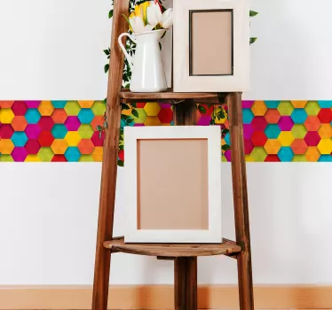 Sticker pour Carrelage Hexagones Multicolores - TenStickers