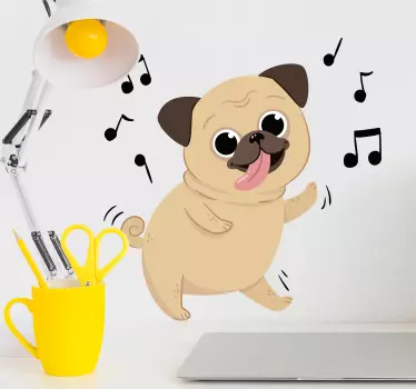 Sticker Maison Chien Note de Musique - TenStickers