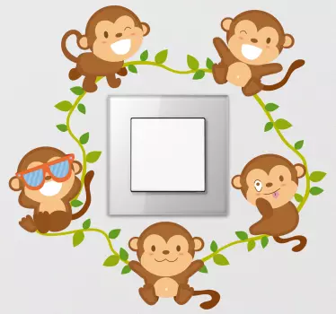 Sticker Chambre Enfant Petits Singes Farceurs - TenStickers