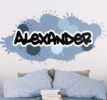Sticker chambre ado nom personnalisé - TenStickers