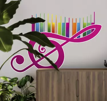 Sticker clé de sol couleurs - TenStickers