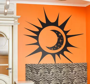 Sticker décoratif la lune dans le soleil - TenStickers