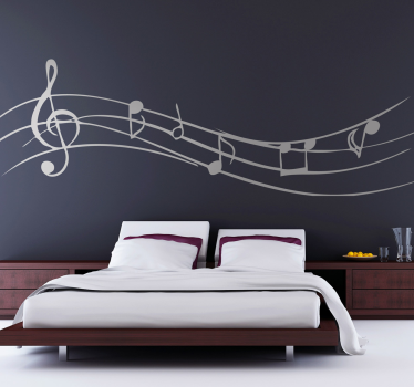 Sticker mural salon partition musicale - TenStickers