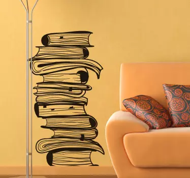 Autocollant décoratif pile de livres - TenStickers