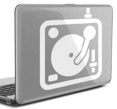 Sticker dessin DJ pour PC portable - TenStickers