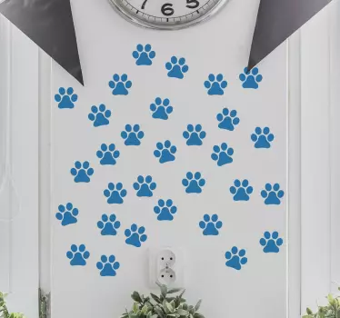 Sticker mural salon empreintes pattes d'animaux - TenStickers