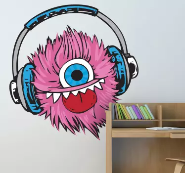 Sticker enfant boule de poils rose - TenStickers
