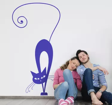 Sticker enfant chat en alerte - TenStickers
