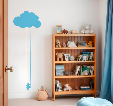 Sticker enfant nuage balançoire - TenStickers