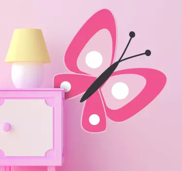 Sticker enfant papillon rose - TenStickers