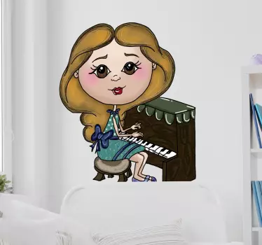 Sticker enfant pianiste - TenStickers