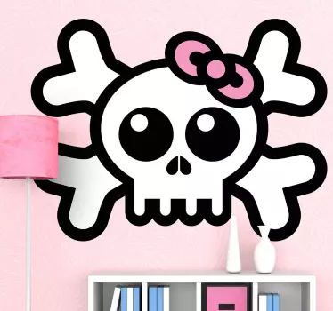 Sticker enfant tête de mort coiffe - TenStickers