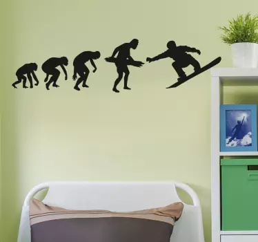 sticker évolution humaine snowboard - TenStickers
