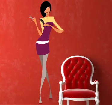 Sticker femme coiffeuse - TenStickers