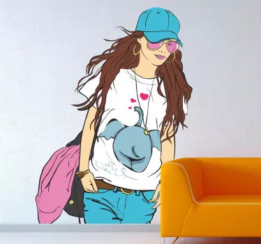 Sticker femme style fashion - TenStickers