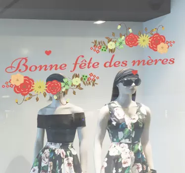 Sticker fête des mères fleurs - TenStickers