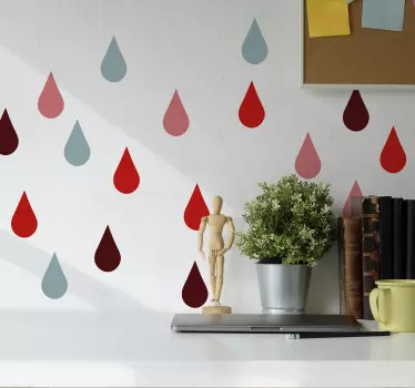 Sticker Chambre Enfant Dessins de Gouttes d'eau - TenStickers
