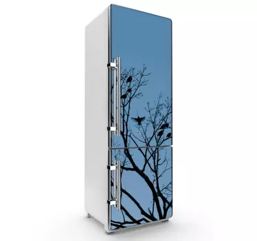 Sticker frigo arbres et oiseaux - TenStickers
