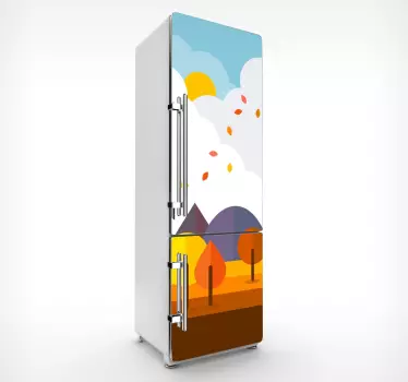 Sticker frigo automne arbres - TenStickers