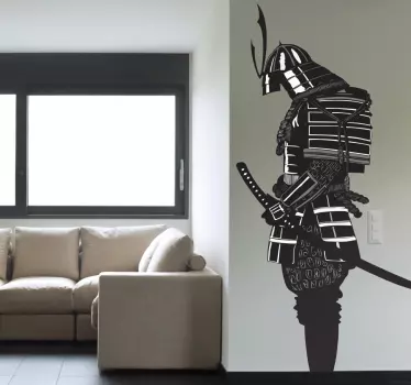 Sticker mural pour salon guerrier samouraï - TenStickers