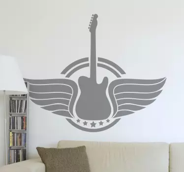 Sticker guitare ailée - TenStickers