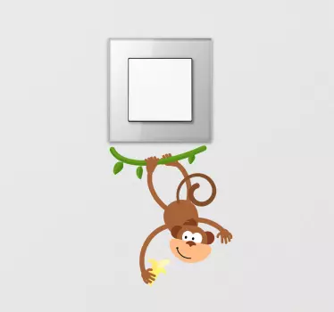 Sticker interrupteur conception de singe ludique - TenStickers