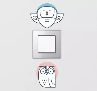 Sticker pour interrupteur oiseau et chouette - TenStickers
