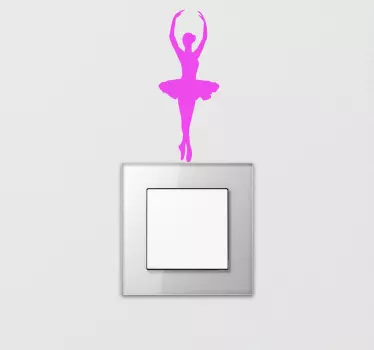Sticker interrupteur silhouette de danseuse de ballet - TenStickers