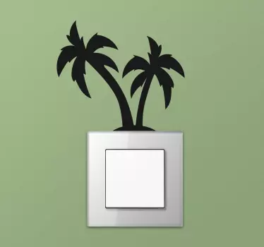 Sticker interrupteur silhouettes palmiers - TenStickers