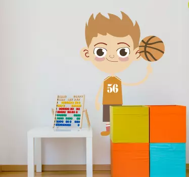 Sticker joueur de basket ballon - TenStickers
