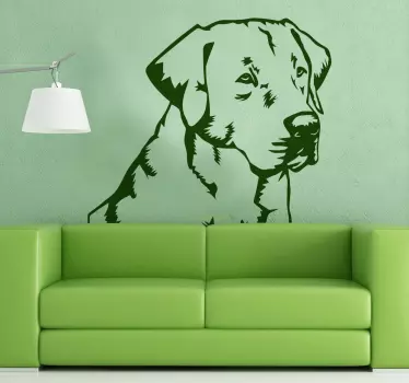Sticker mural salon silhouette labrador - TenStickers