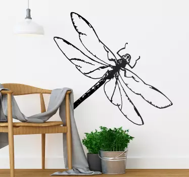 Sticker Mural Dessin Libellule - TenStickers