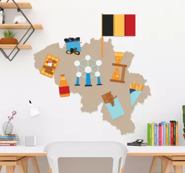 Sticker Mural Guide Voyage Belgique - TenStickers
