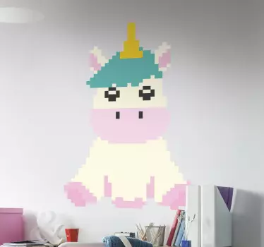 Sticker Mural Licorne Pixel Art - TenStickers