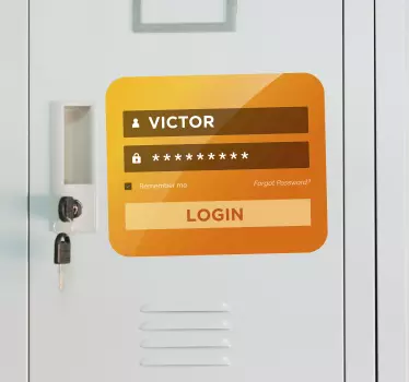 Sticker Chambre Ado Login Porte - TenStickers