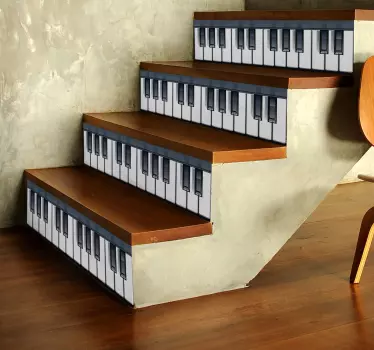 Sticker musique marches escalier touches de piano - TenStickers