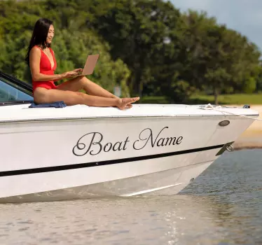 Autocollant marin nom de bateau élégant - TenStickers