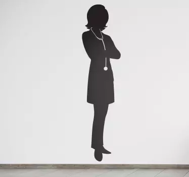 Sticker medecin femme silhouette - TenStickers