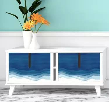 Sticker Pour Meuble Franges Bleues - TenStickers