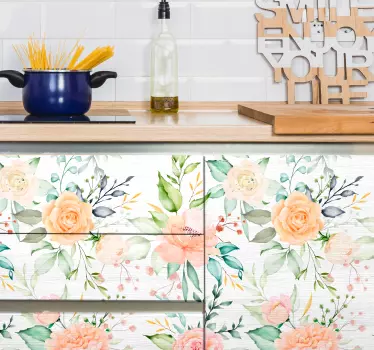 Adhésif meuble roses pastel - TenStickers