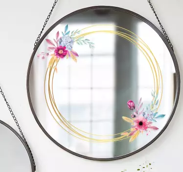 Sticker miroir floral design - TenStickers